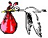 fertility stork carrying baby